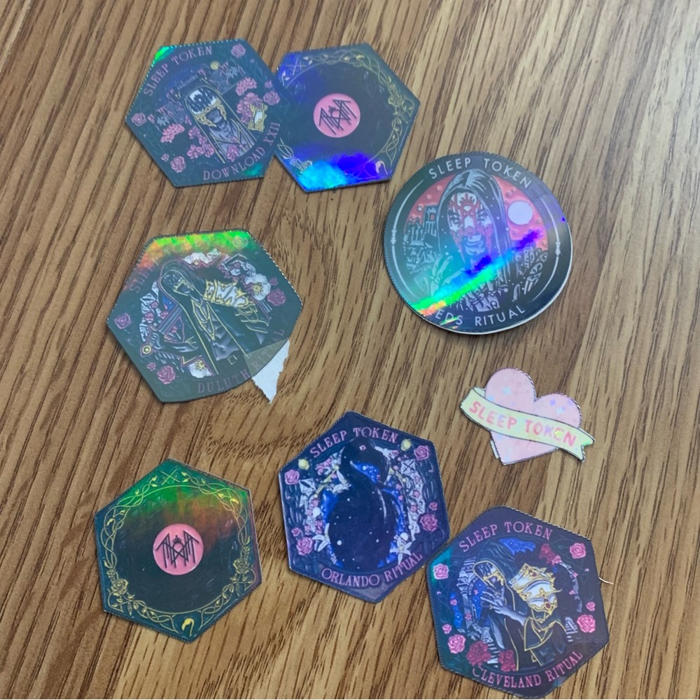 Seven count holographic and clear sticker lot